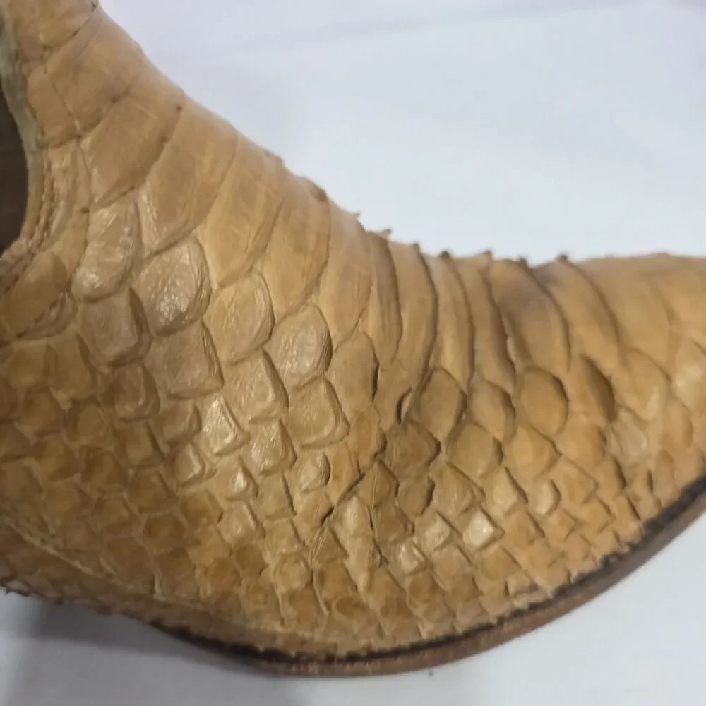 Tony Lama Boots Size 8D Black Label Genuine Python Snake Skin Cowboy Men EXOTIC